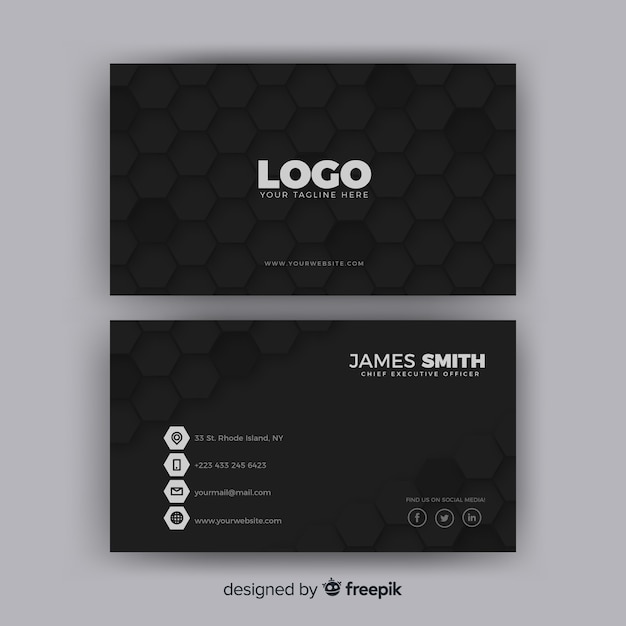 Modern business card template with geometric shapes