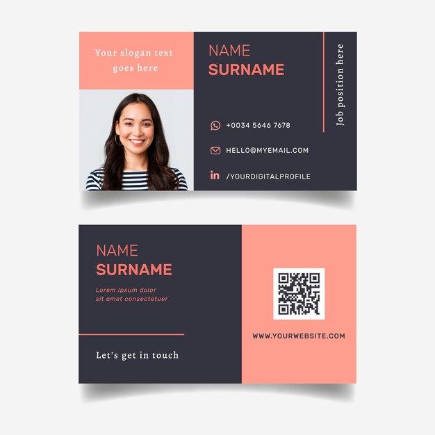 Modern business card template with photo