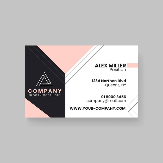 Modern business card template with shapes