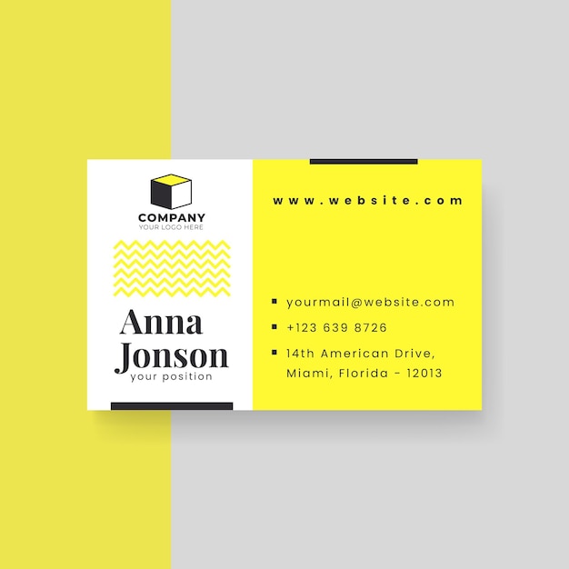 Modern business card template with waves