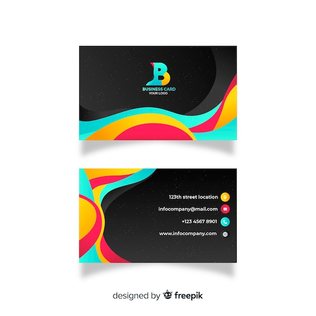 Free vector modern business card with abstract design