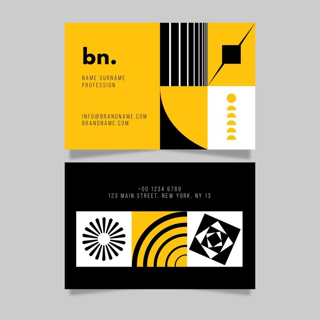 Modern business card with abstract shapes