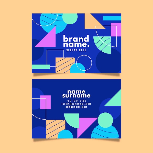 Modern business card with abstract shapes