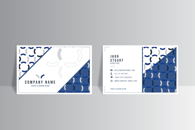 Free Vector modern business card with blue shapes