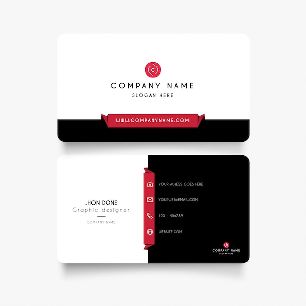 Free Vector modern business card with clean