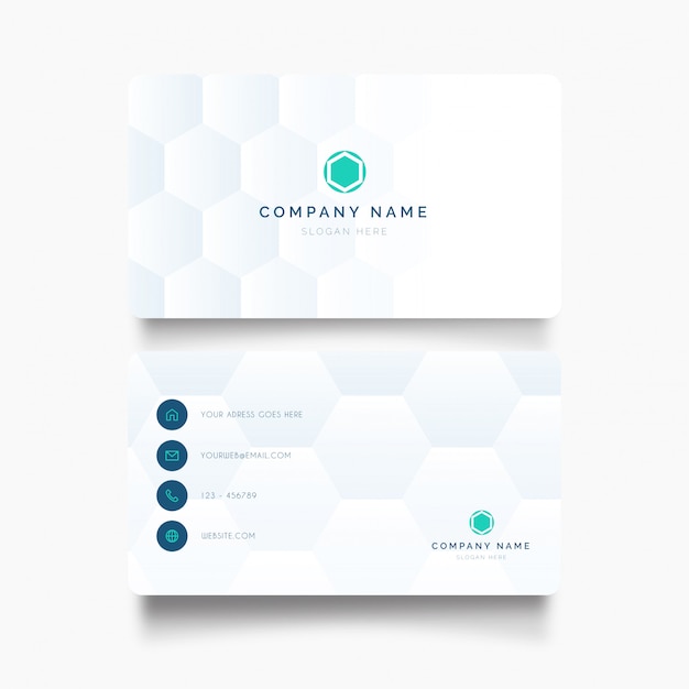 Free Vector modern business card with medical background