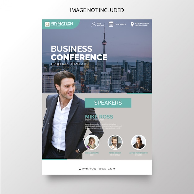 Free Vector modern business conference brochure template