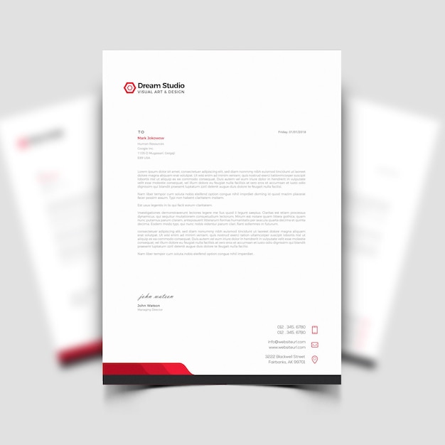 Free Vector modern business and corporate letterhead template