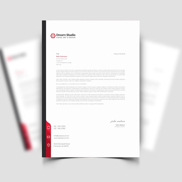 Free Vector modern business and corporate letterhead template