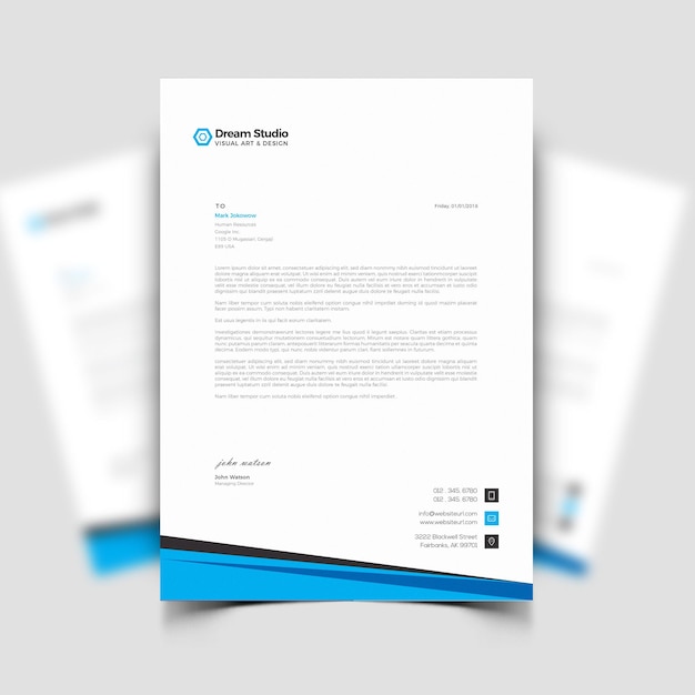 Free Vector modern business and corporate letterhead template