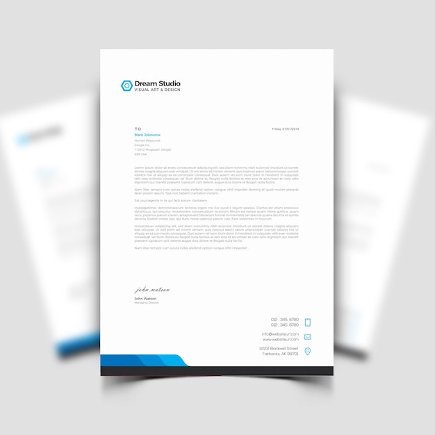 Free vector modern business and corporate letterhead template