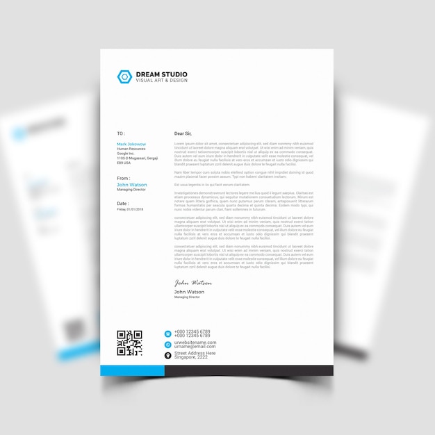 Free Vector modern business and corporate letterhead template