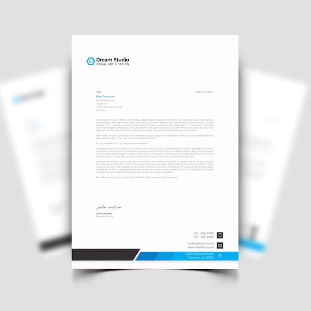 Modern business and corporate letterhead template