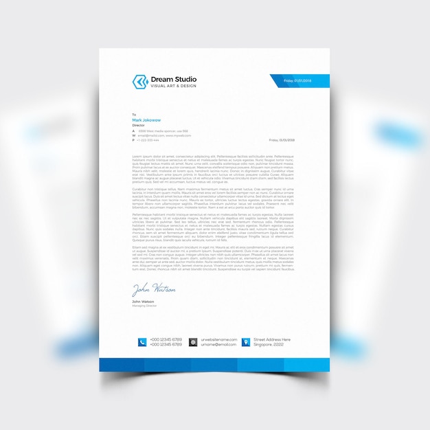 Free vector modern business corporate letterhead template