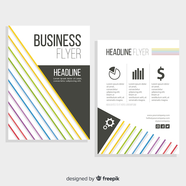 Free Vector modern business flyer template with abstract design