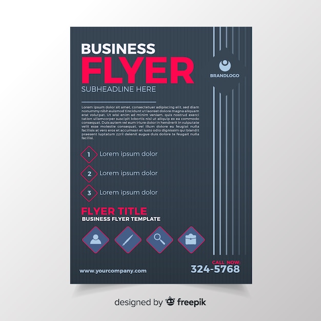 Free Vector modern business flyer template with abstract design