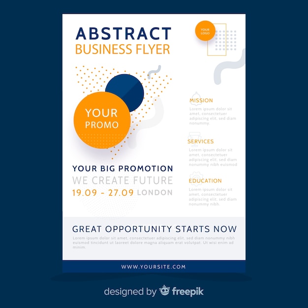 Free Vector modern business flyer template with abstract design