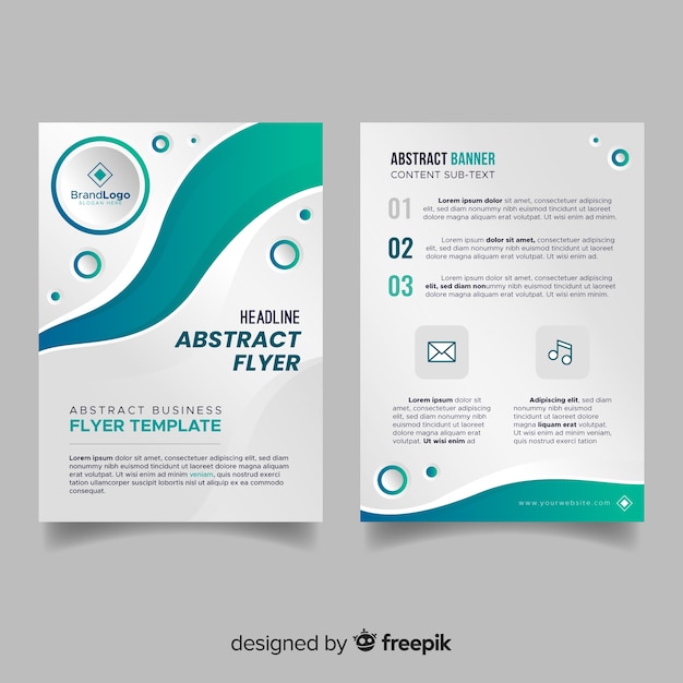 Free Vector modern business flyer template with abstract design