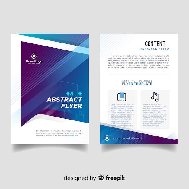 Free Vector modern business flyer template with abstract design