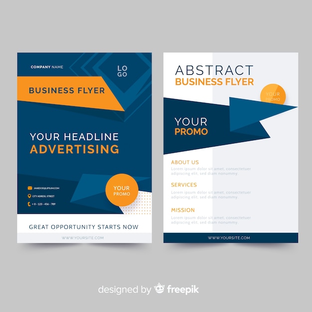 Modern business flyer template with abstract design