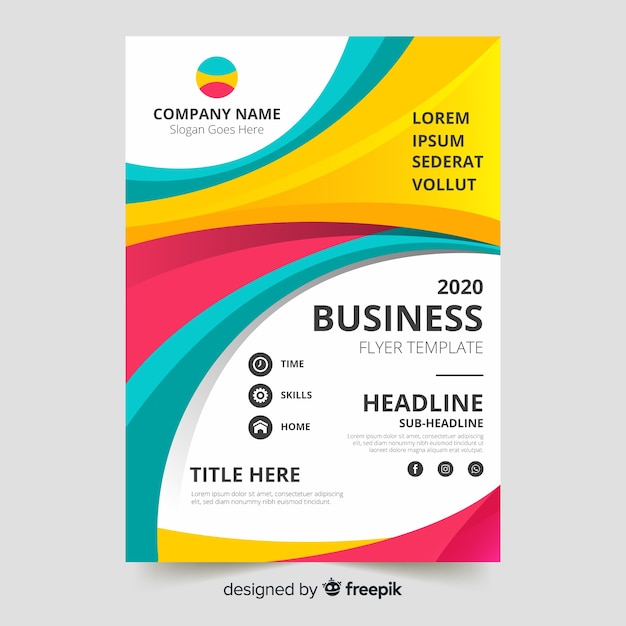 Modern business flyer template with abstract design