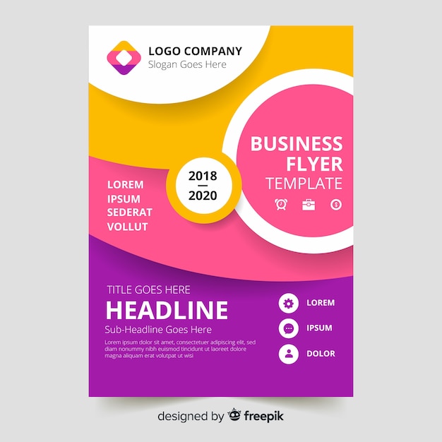 Modern business flyer template with abstract design