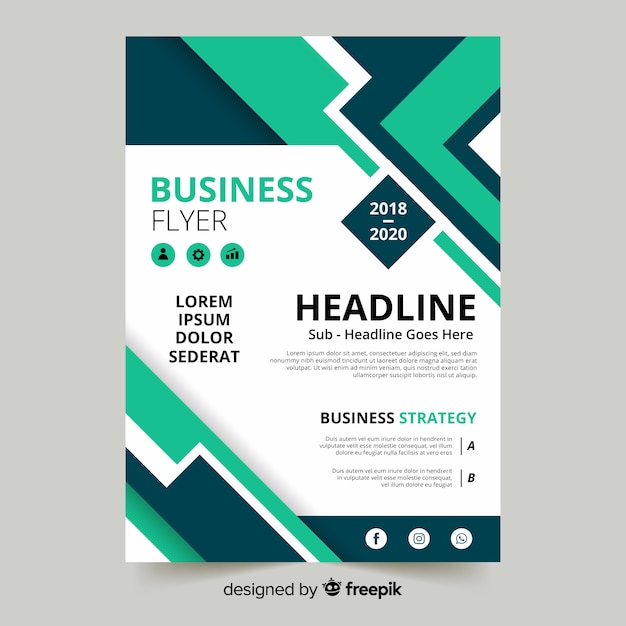 Modern business flyer template with abstract design