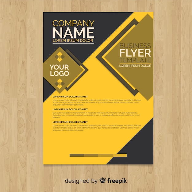 Free Vector modern business flyer template with abstract design