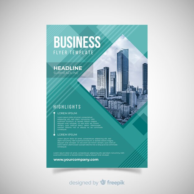 Modern business flyer template with abstract design