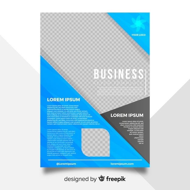 Modern business flyer template with abstract shapes