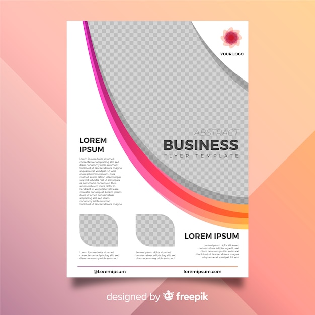 Modern business flyer template with abstract shapes