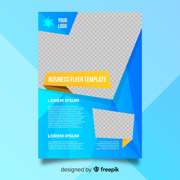 Modern business flyer template with abstract shapes