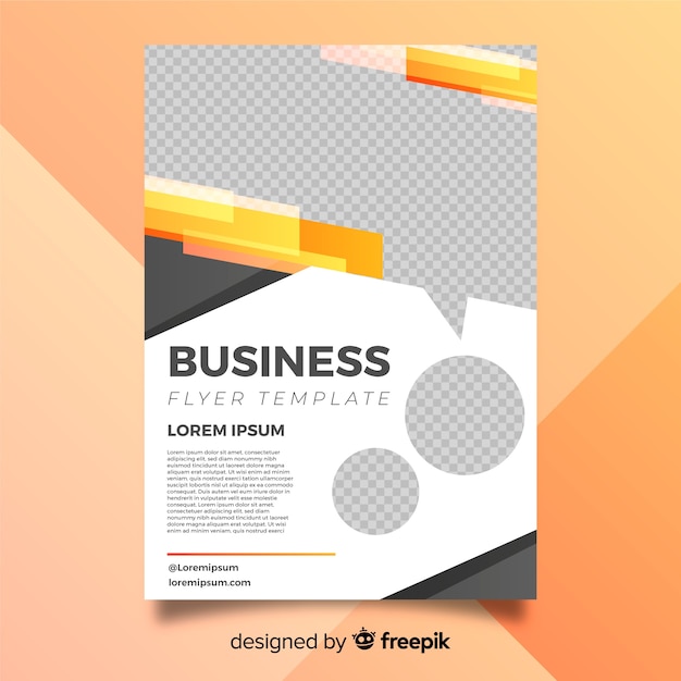 Free Vector modern business flyer template with abstract shapes