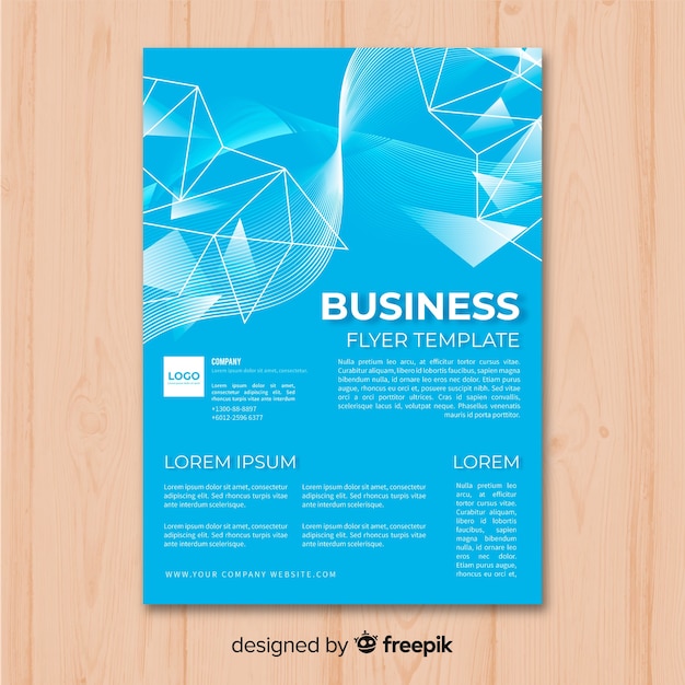 Free Vector modern business flyer template with abstract shapes