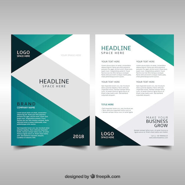 Free Vector modern business flyer template with abstract style