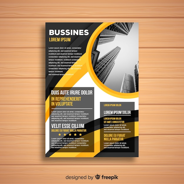 Free Vector modern business flyer template with flat design