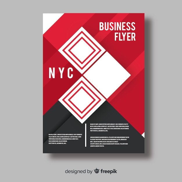 Modern business flyer template with flat design