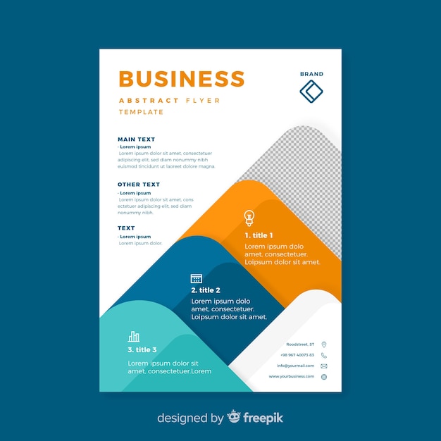 Free Vector modern business flyer template with flat design