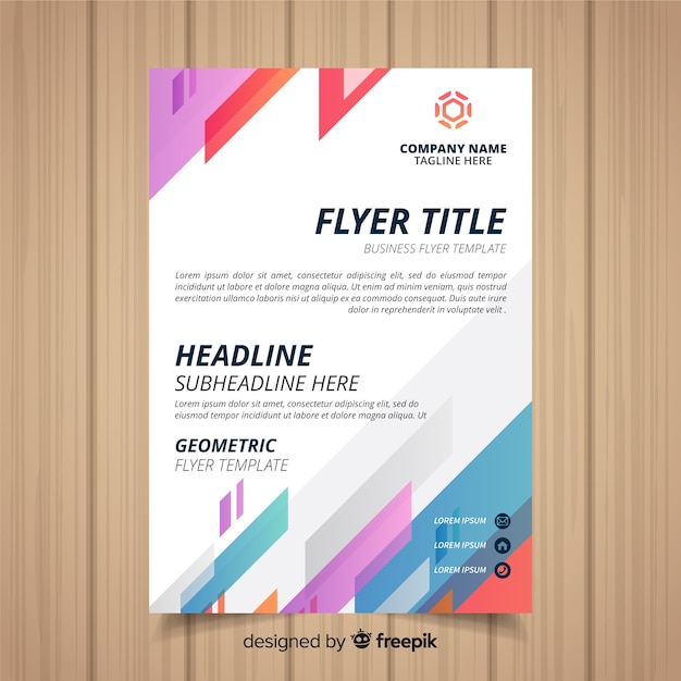 Modern business flyer template with geometric design