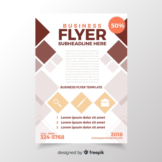 Free Vector modern business flyer template with geometric design