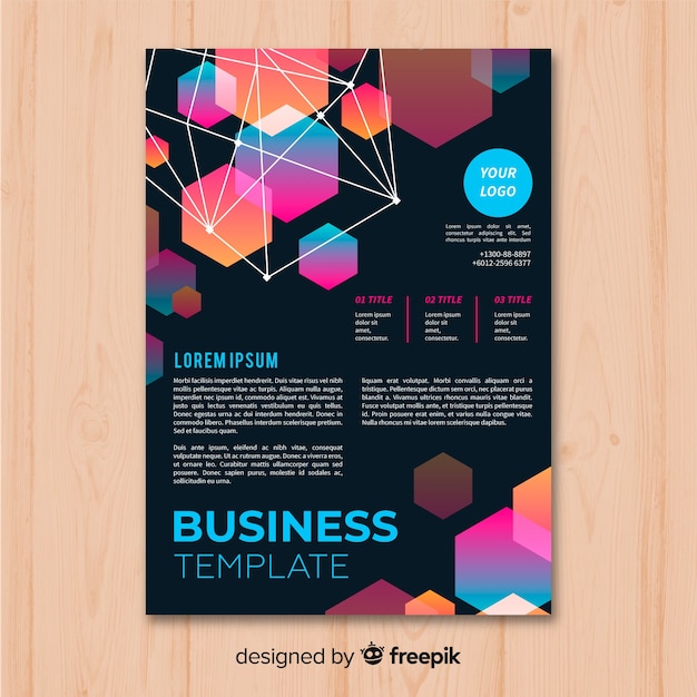 Free Vector modern business flyer template with geometric design