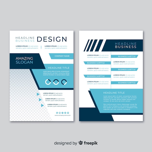 Modern business flyer template with geometric design