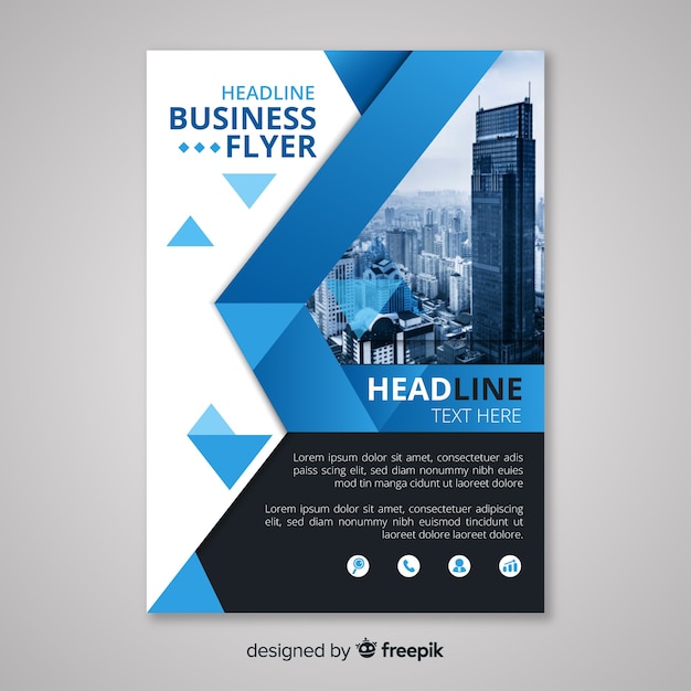 Modern business flyer template with geometric design