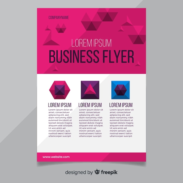 Free Vector modern business flyer with geometric design