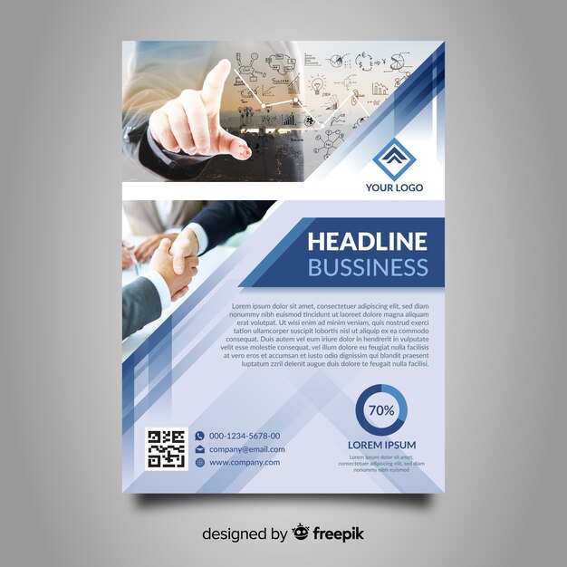 Modern business flyer with photo mosaic