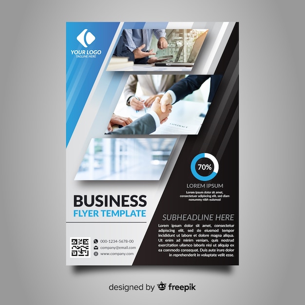 Modern business flyer with photo mosaic