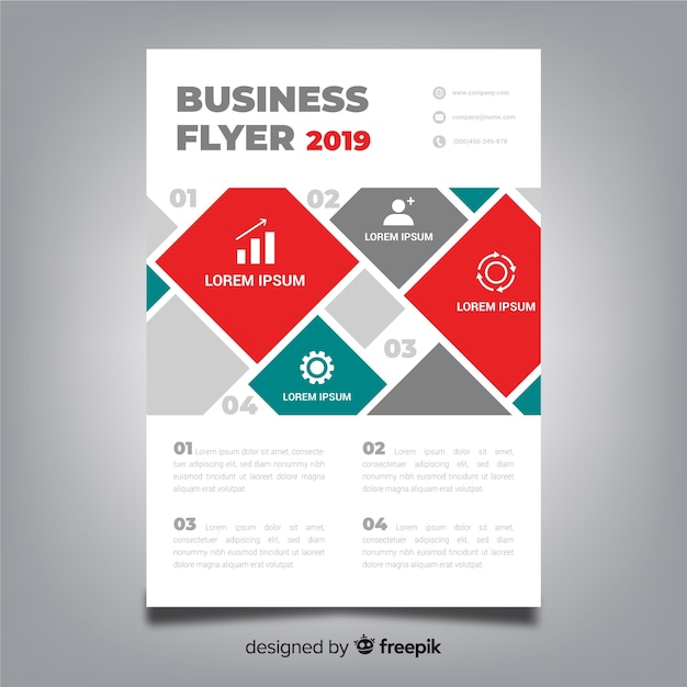 Free Vector modern business flyer with photo mosaic