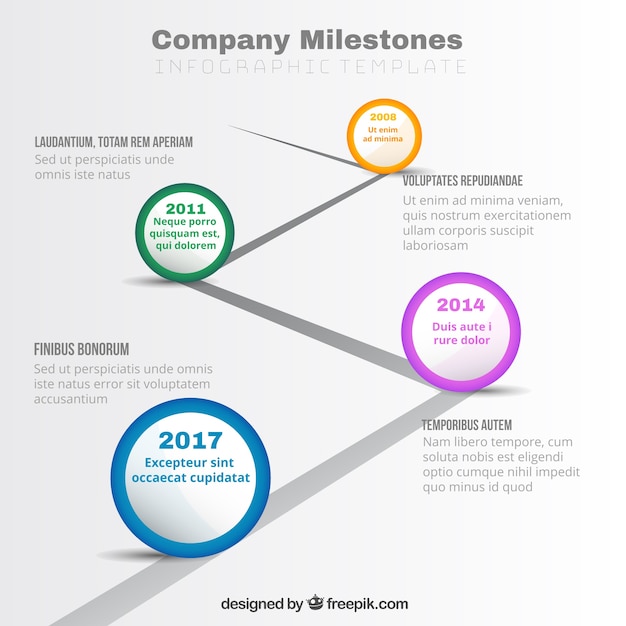 Free Vector modern business graphic with milestones