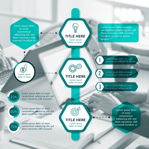 Modern business infographic with image