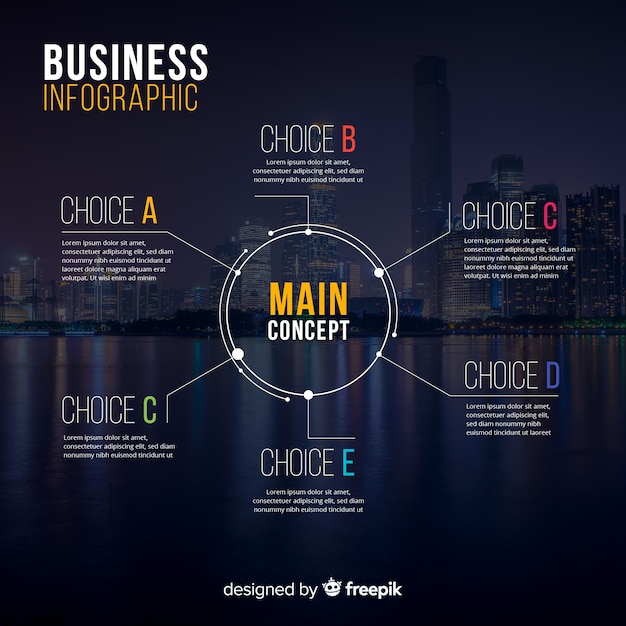 Modern business infographic with photo